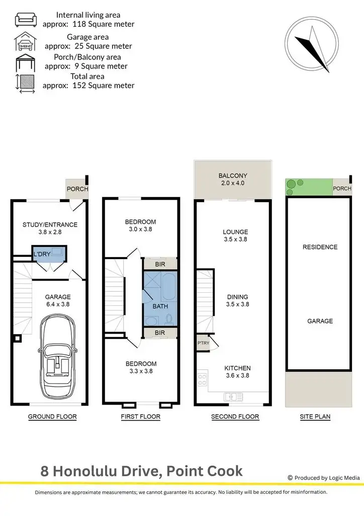 Floorplan of Homely townhouse listing, 8 Honolulu Drive, Point Cook VIC 3030