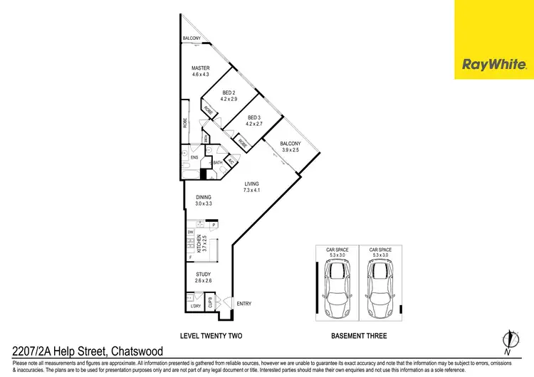 Floorplan of Homely unit listing, 2207/2A Help Street, Chatswood NSW 2067