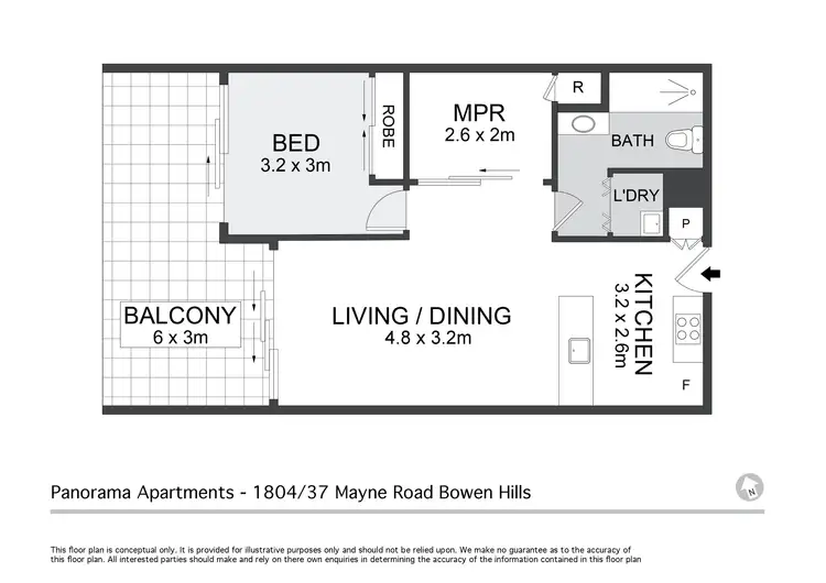 Floorplan of Homely apartment listing, 1804/37 Mayne Road, Bowen Hills QLD 4006