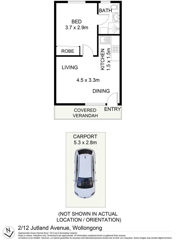 Floorplan of Homely flat listing, 2/12 Jutland Avenue, Wollongong NSW 2500