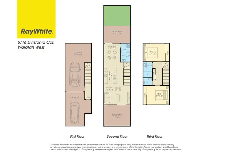 Floorplan of Homely townhouse listing, 5/16 Livistonia Circuit, Waratah West NSW 2298