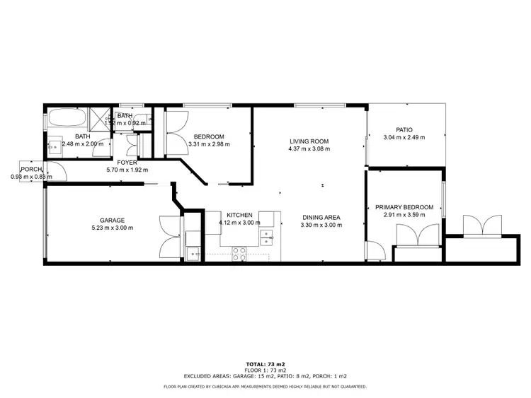 Floorplan of Homely semi-detached listing, 2/66 Waldock Road, Southside QLD 4570