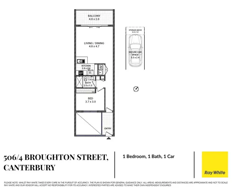 Floorplan of Homely apartment listing, 506/4 Broughton Street, Canterbury NSW 2193