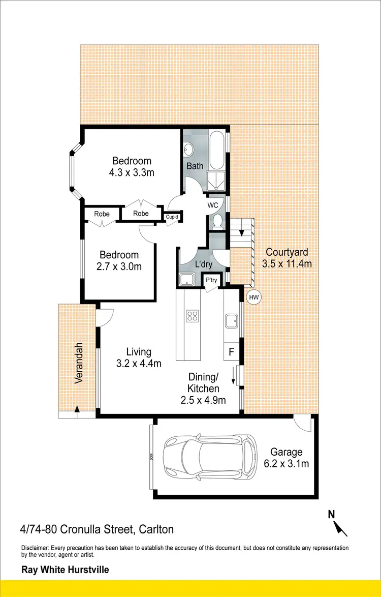 Floorplan of Homely villa listing, 4/76-80 Cronulla Street, Carlton NSW 2218
