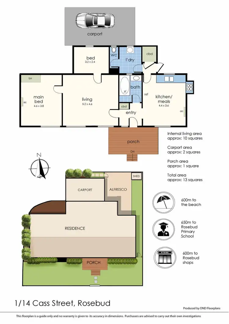 Floorplan of Homely house listing, 1/14 Cass Street, Rosebud VIC 3939