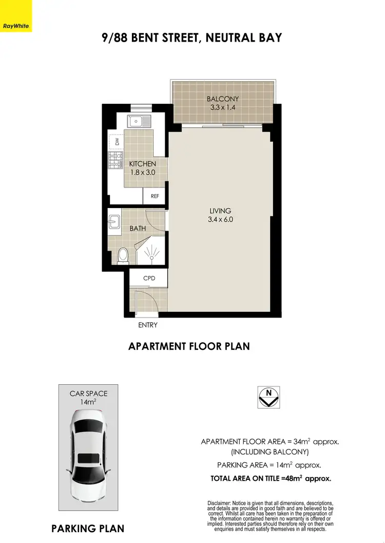 Floorplan of Homely studio listing, 9/88 Bent Street, Neutral Bay NSW 2089