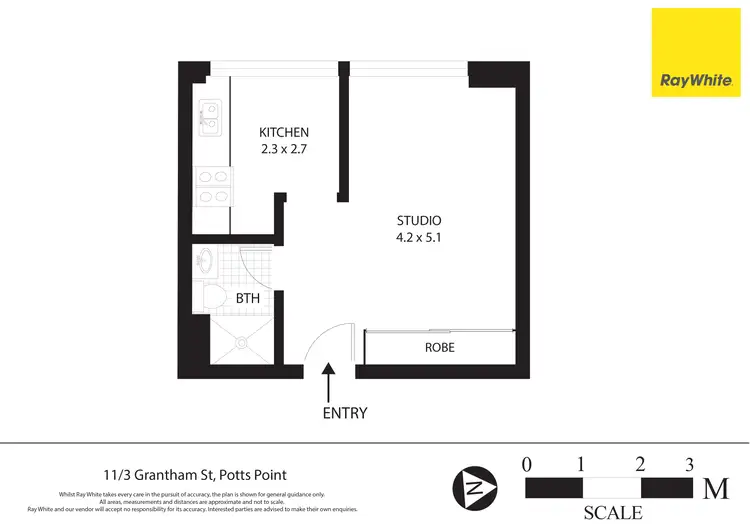 Floorplan of Homely studio listing, 11/3 Grantham Street, Potts Point NSW 2011