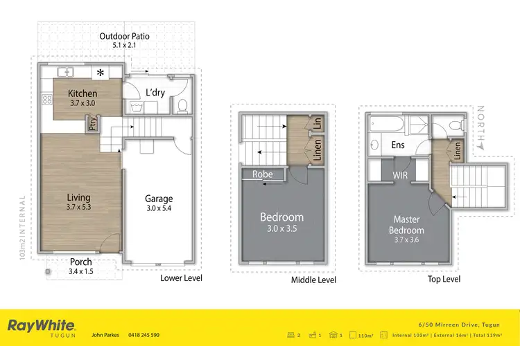 Floorplan of Homely townhouse listing, 6/50 Mirreen Drive, Tugun QLD 4224