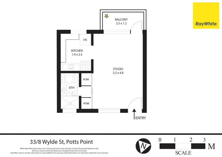 Floorplan of Homely studio listing, 33/8 Wylde Street, Potts Point NSW 2011