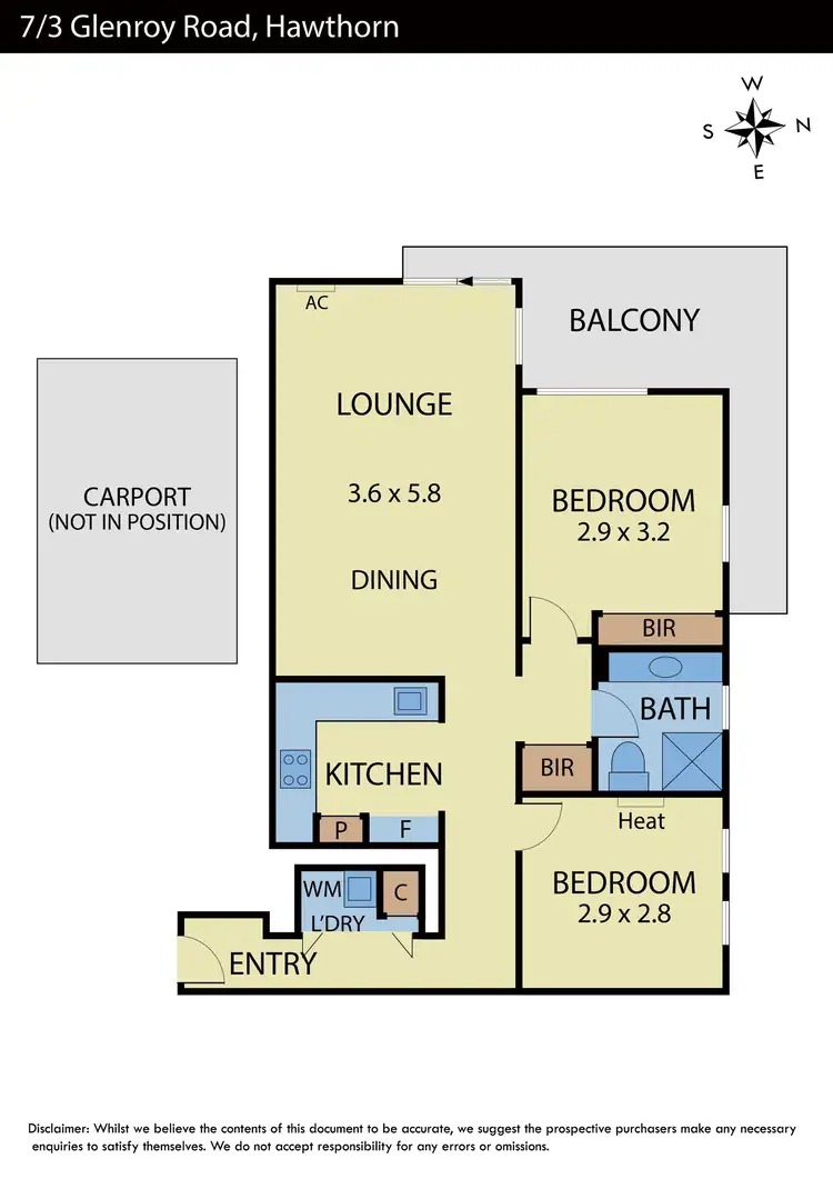 Floorplan of Homely apartment listing, 7/3 Glenroy Road, Hawthorn VIC 3122
