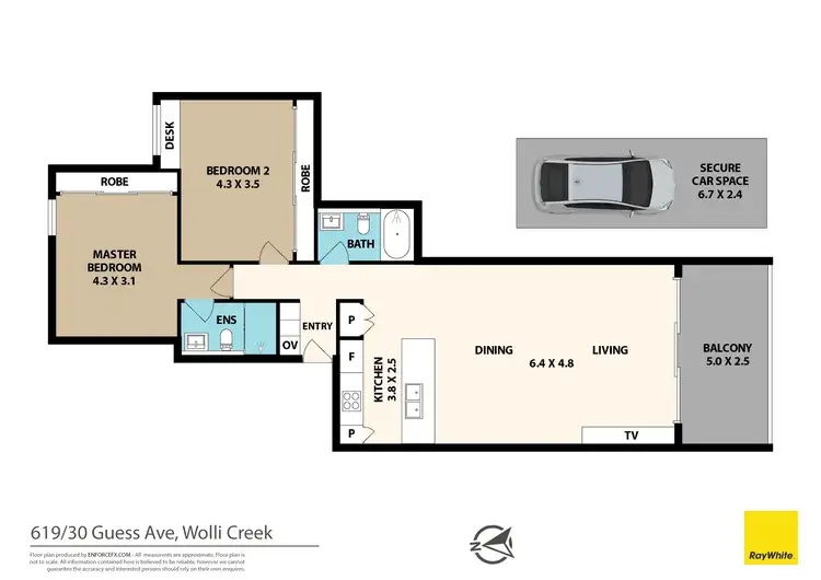 Floorplan of Homely apartment listing, 619/99B Bonar Street, Wolli Creek NSW 2205