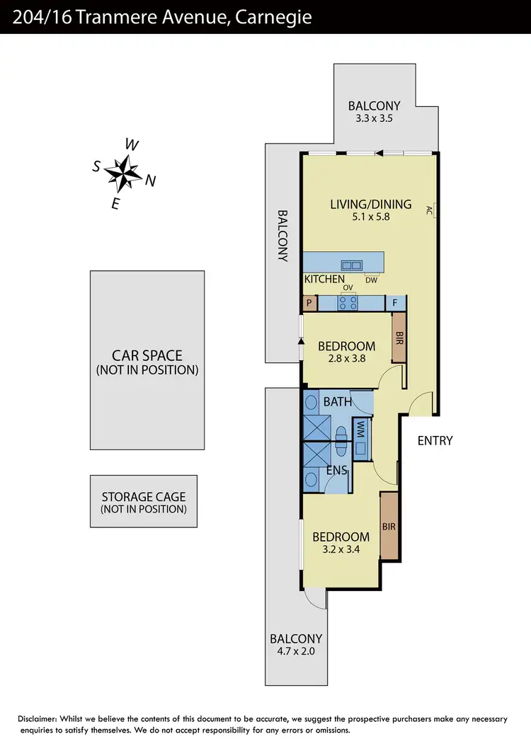 Floorplan of Homely apartment listing, 204/16 Tranmere Avenue, Carnegie VIC 3163