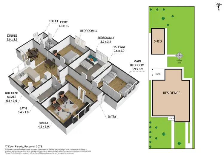 Floorplan of Homely house listing, 47 Keon Parade, Reservoir VIC 3073