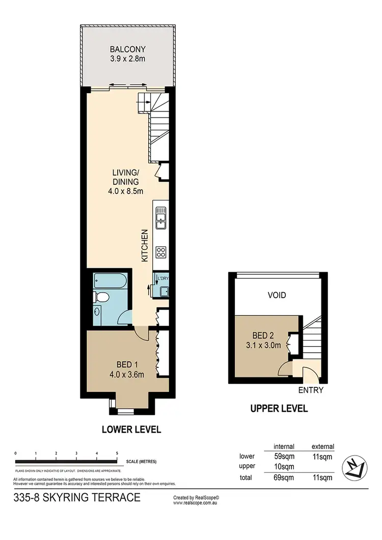 Floorplan of Homely apartment listing, 335/8 Skyring Terrace, Teneriffe QLD 4005