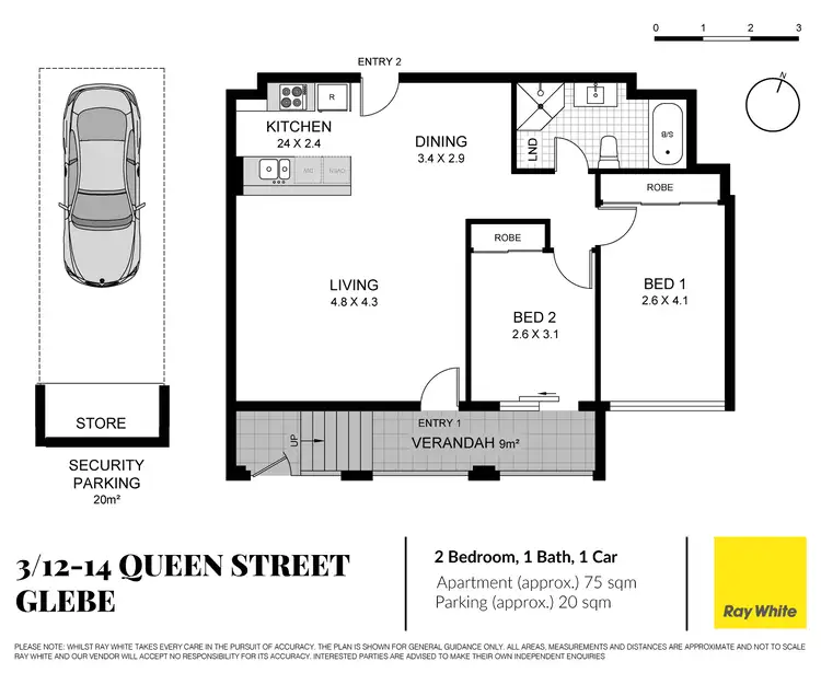 Floorplan of Homely apartment listing, 3/12-14 Queen Street, Glebe NSW 2037