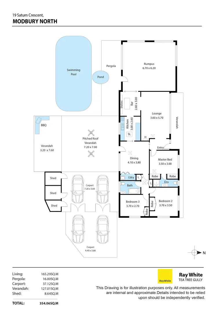 Floorplan of Homely house listing, 19 Saturn Crescent, Modbury North SA 5092
