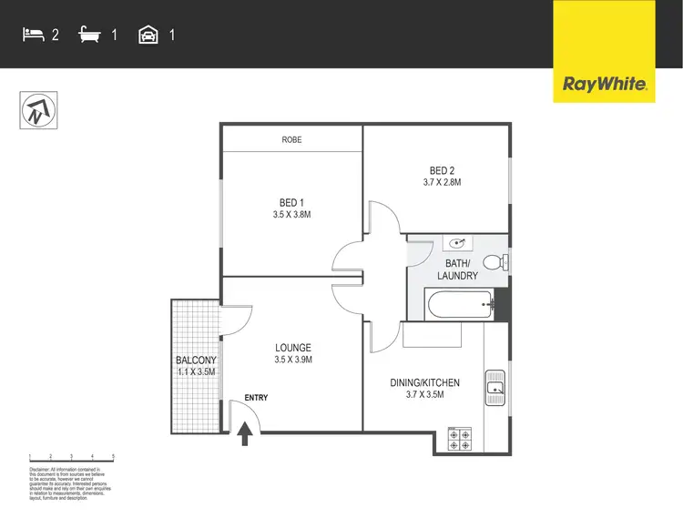 Floorplan of Homely unit listing, 3/24 Frencham Street, Downer ACT 2602