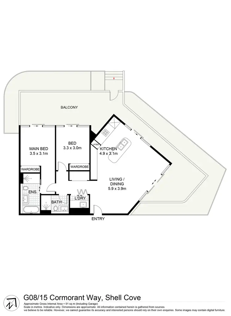 Floorplan of Homely apartment listing, G08/15 Cormorant Way, Shell Cove NSW 2529