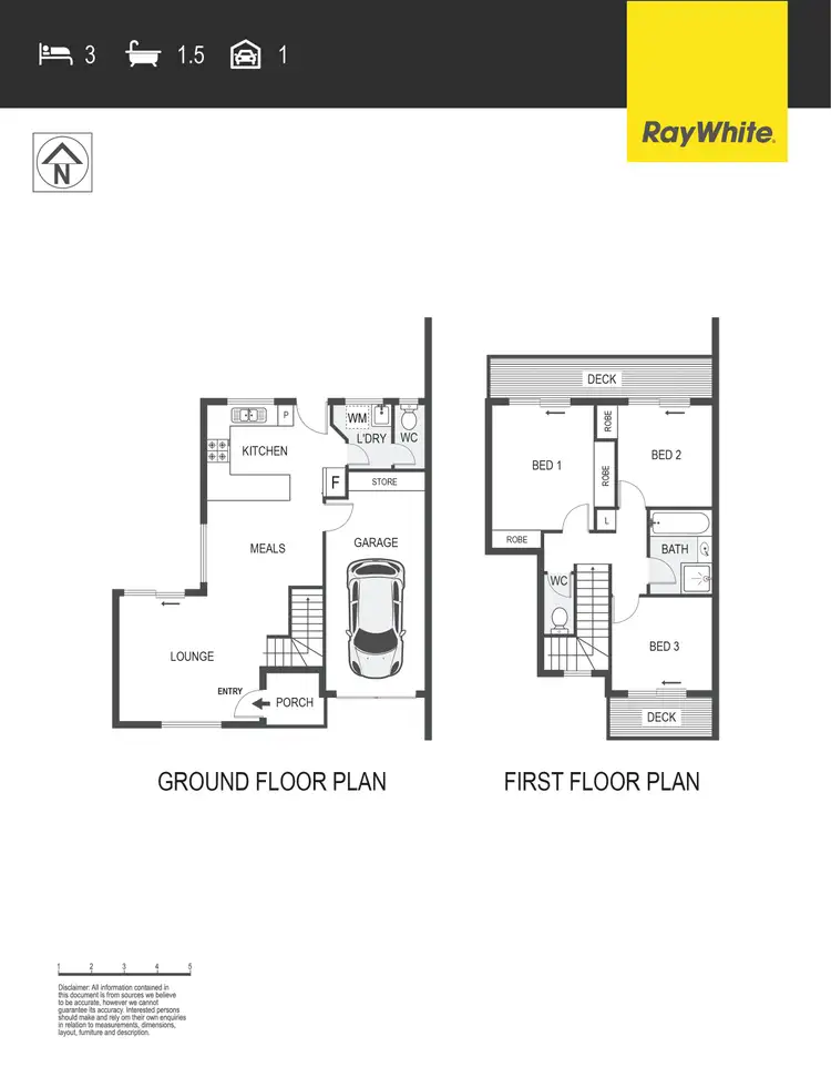 Floorplan of Homely townhouse listing, 1/3 Gurubun Close, Ngunnawal ACT 2913