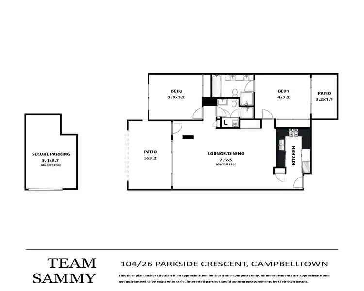 Floorplan of Homely apartment listing, 104/26 Parkside Crescent, Campbelltown NSW 2560