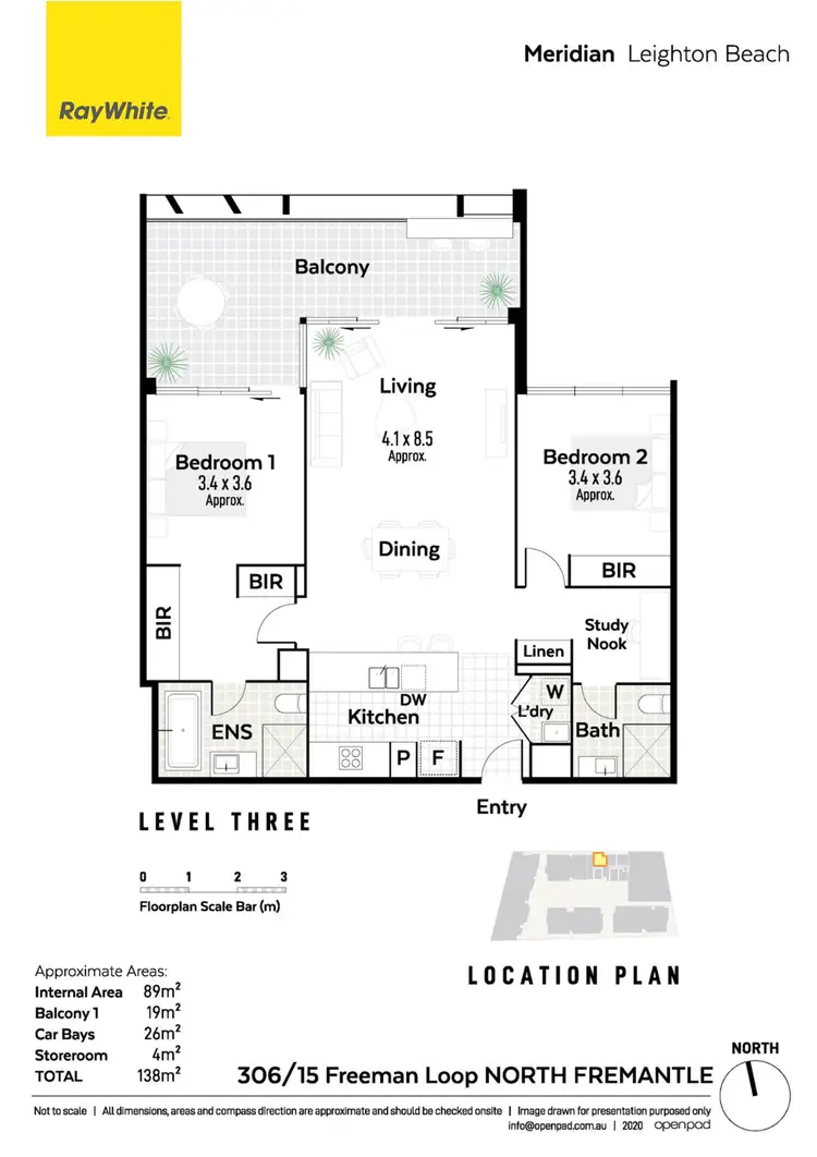 Floorplan of Homely apartment listing, 306/15 Freeman Loop, North Fremantle WA 6159
