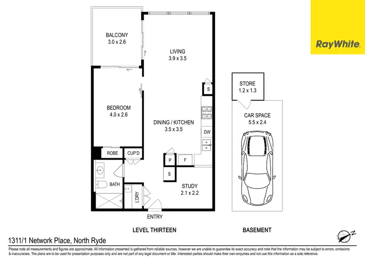 Floorplan of Homely unit listing, 1311/1 Network Place, North Ryde NSW 2113