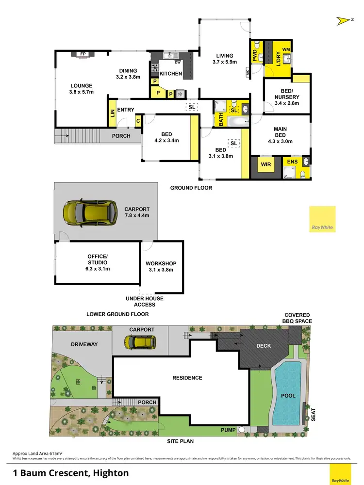 Floorplan of Homely house listing, 1 Baum Crescent, Highton VIC 3216