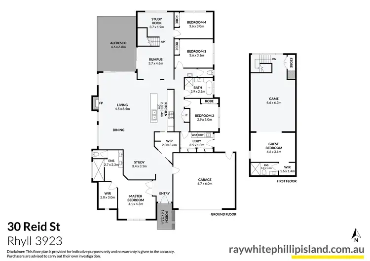 Floorplan of Homely house listing, 30 Reid Street, Rhyll VIC 3923