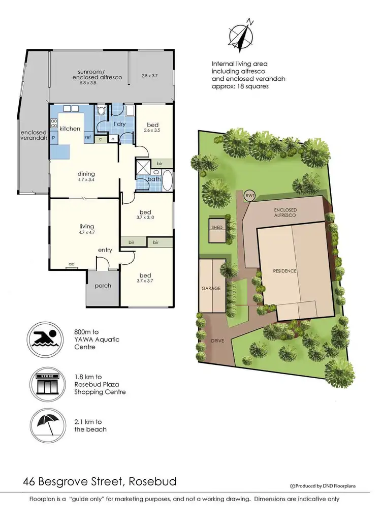 Floorplan of Homely house listing, 46 Besgrove Street, Rosebud VIC 3939