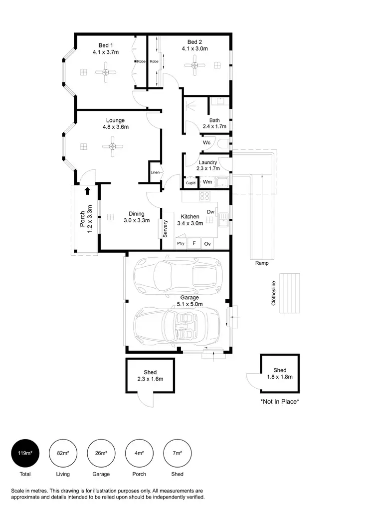 Floorplan of Homely unit listing, 1/6 Marinna Court, West Lakes SA 5021