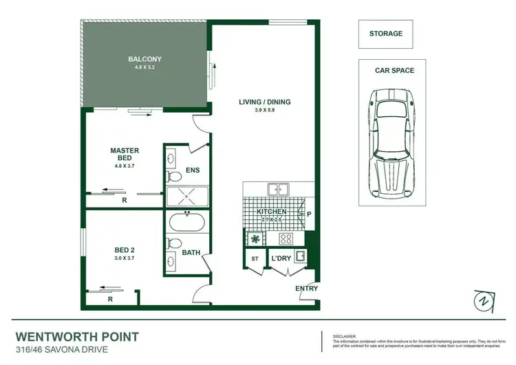 Floorplan of Homely apartment listing, 316/46 Savona Drive, Wentworth Point NSW 2127