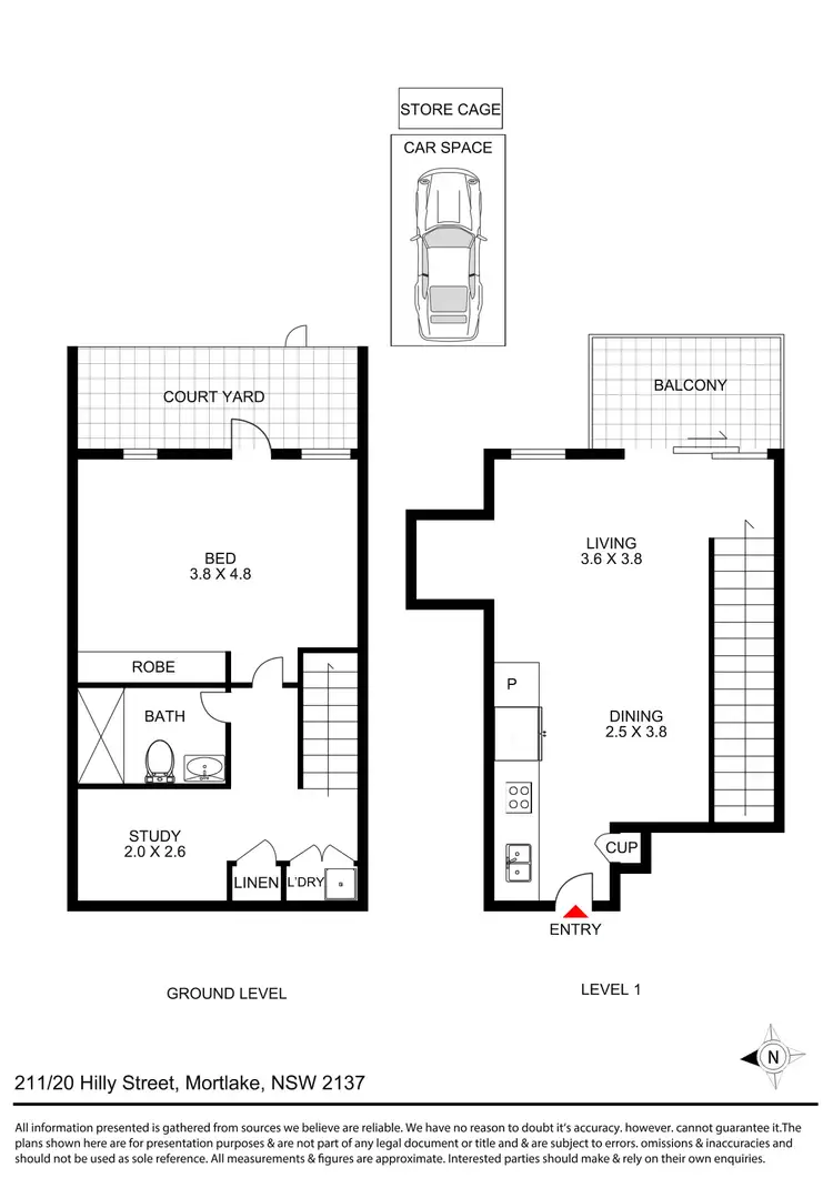 Floorplan of Homely apartment listing, 211/20 Hilly Street, Mortlake NSW 2137