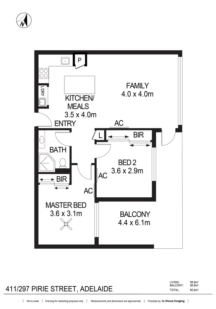 Floorplan of Homely apartment listing, 411/297 Pirie Street, Adelaide SA 5000