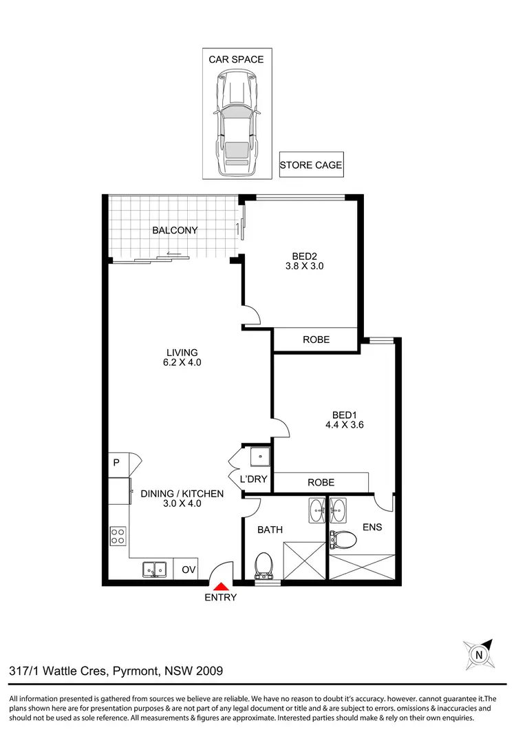 Floorplan of Homely apartment listing, 317/1 Wattle Crescent, Pyrmont NSW 2009