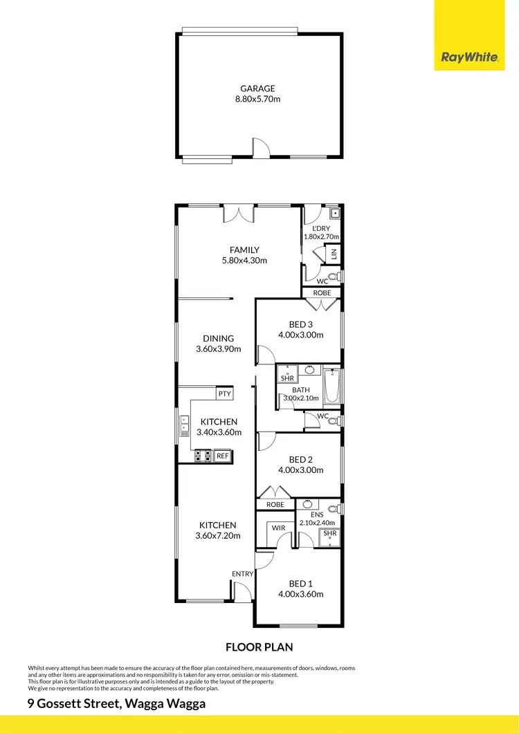 Floorplan of Homely house listing, 9 Gossett Street, Wagga Wagga NSW 2650