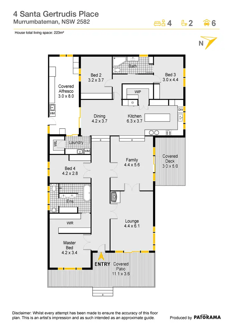 Floorplan of Homely house listing, 4 Santa Gertrudis Place, Murrumbateman NSW 2582