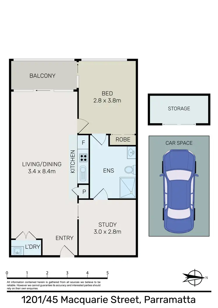 Floorplan of Homely apartment listing, 1201/45 Macquarie Street, Parramatta NSW 2150
