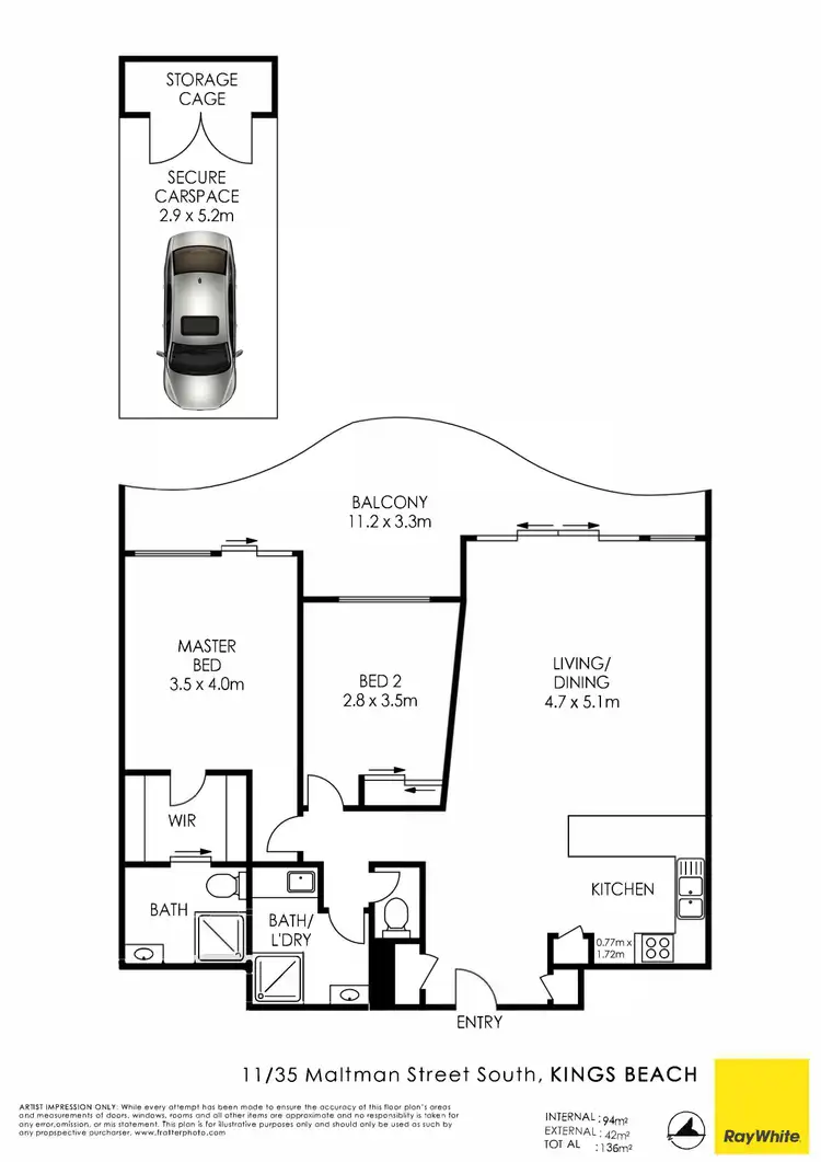 Floorplan of Homely unit listing, Unit 11/35 Maltman Street South, Kings Beach QLD 4551