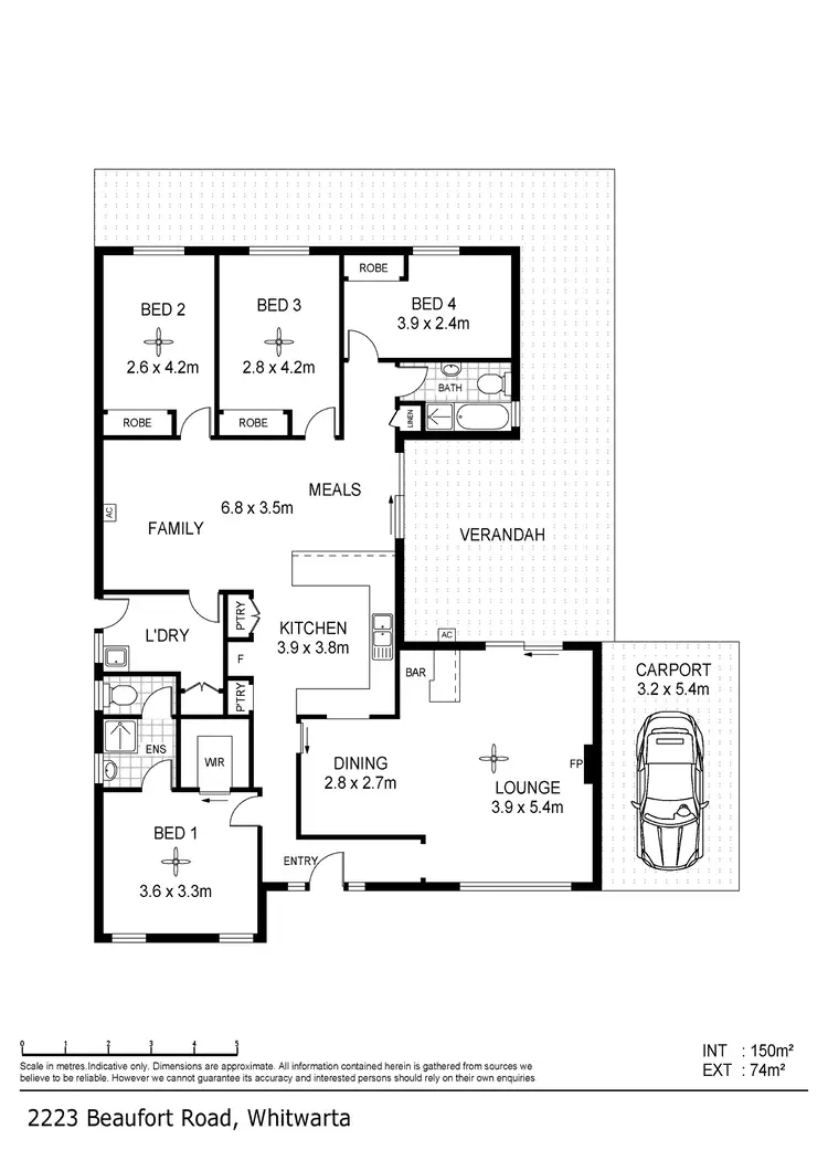Floorplan of Homely rural property listing, 'Wilsons' Beaufort Road, Whitwarta SA 5461