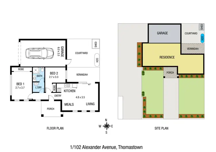 Floorplan of Homely unit listing, 1/102 Alexander Avenue, Thomastown VIC 3074