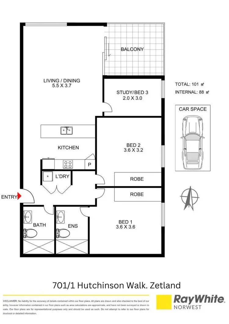 Floorplan of Homely apartment listing, 710/1 Hutchinson Walk, Zetland NSW 2017