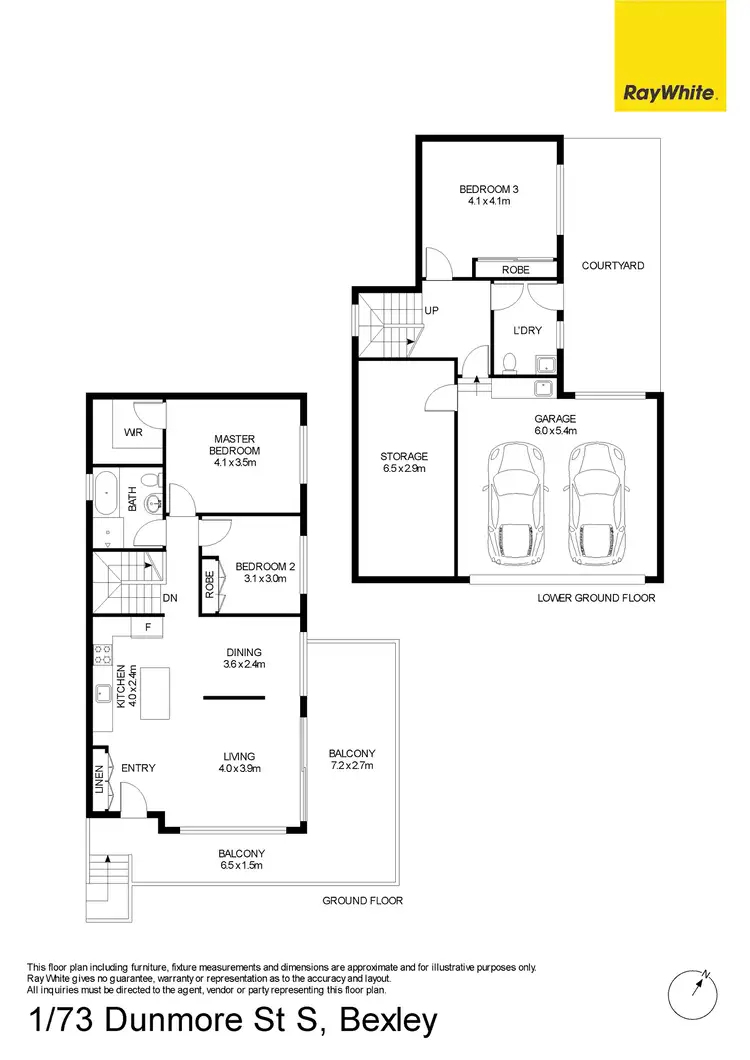 Floorplan of Homely villa listing, 1/73 Dunmore Street, Bexley NSW 2207