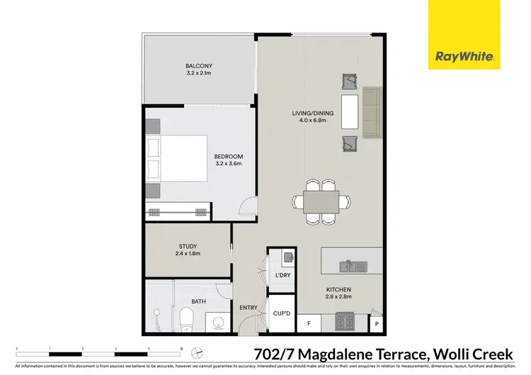 Floorplan of Homely apartment listing, 702/7 Magdalene Terrace, Wolli Creek NSW 2205