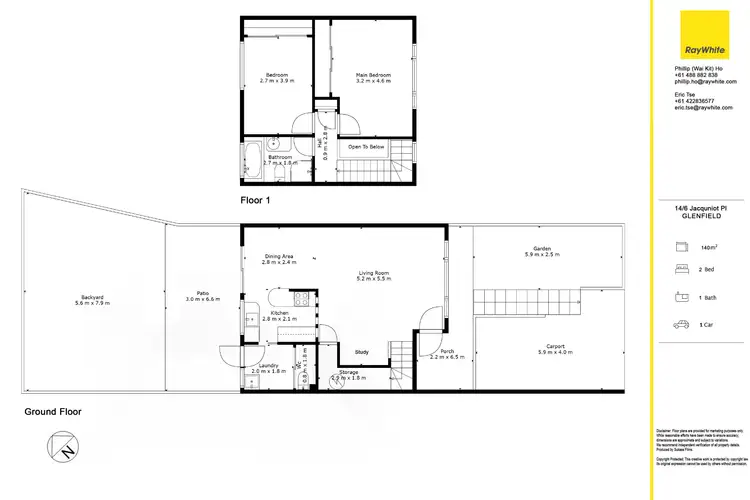 Floorplan of Homely townhouse listing, 14/6 Jacquinot Place, Glenfield NSW 2167