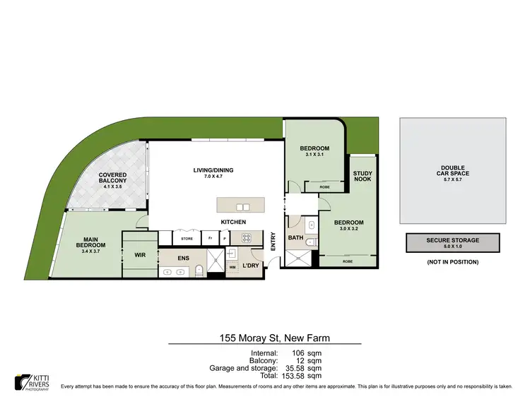 Floorplan of Homely apartment listing, 403/155 Moray Street, New Farm QLD 4005