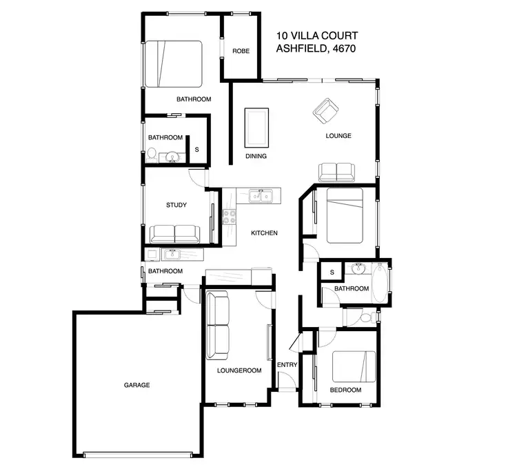 Floorplan of Homely house listing, 10 Villa Court, Ashfield QLD 4670
