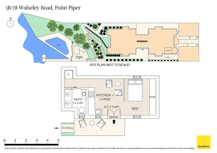 Floorplan of Homely studio listing, 5B/78 Wolseley Road, Point Piper NSW 2027