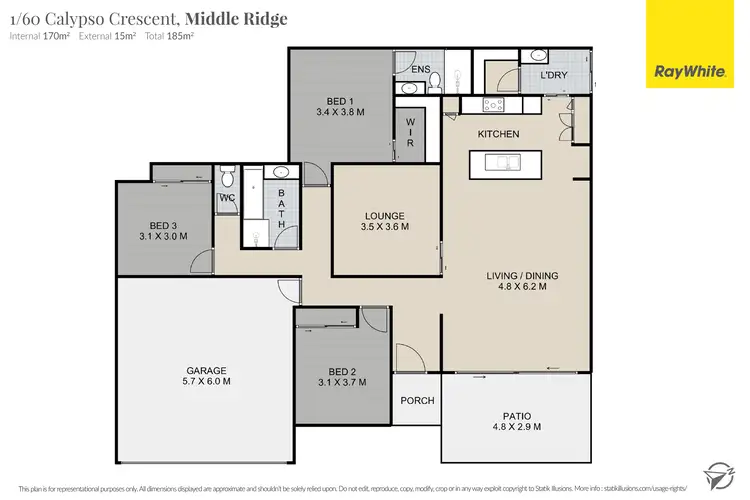 Floorplan of Homely unit listing, 1/60 Calypso Crescent, Middle Ridge QLD 4350