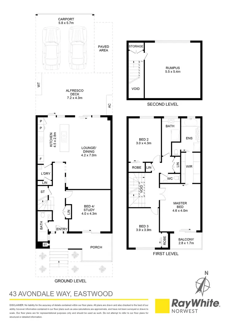 Floorplan of Homely house listing, 43 Avondale Way, Eastwood NSW 2122