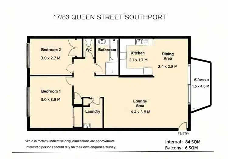Floorplan of Homely unit listing, 17/83 Queen Street, Southport QLD 4215